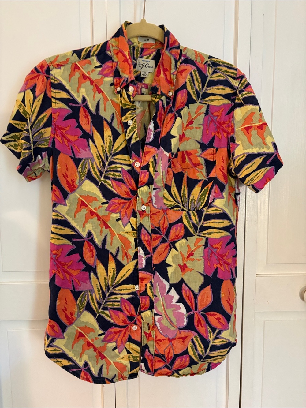 J. Crew Short-Sleeve Tropical Print Shirt - Multicolor
